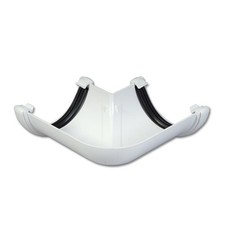 White Half Round Gutter 90°