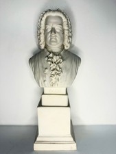Antique Parian Ware Bust w/base Sculpture of Bach By R&L Robinson And Leadbetter