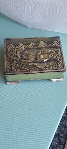 Brass storage box metal tin - brass,