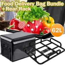 62L Food Delivery Bag + Rear Rack For Motorcycle Bike Food Delivery Drivers Kit