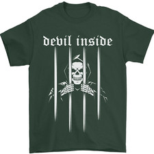 Devil Inside Grim Reaper Satan Skull Gothic Mens T-Shirt 100% Cotton