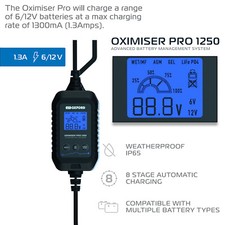 Oxford Oximiser Pro 1250 Motorcycle Bike 12V Battery Trickle Charger Optimiser