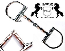 D RING HORSE RIDING SNAFFLE COPPER ROLLER JOINTED BIT EQUESTRIAN  ALL SIZES
