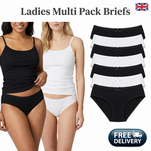 Ladies pack lace high leg - 6,