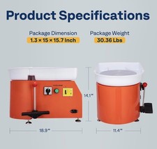 350W Electric Pottery Wheel, 25cm Turntable Potter's Wheel for Kids Adu