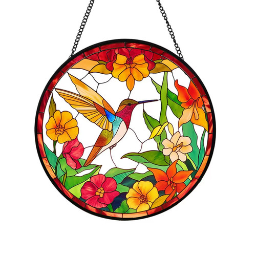 Stained glass hummingbird - glass,