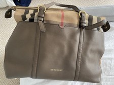 Burberry Brown Medium Sized Bag Check Bag Detachable Shoulder Strap