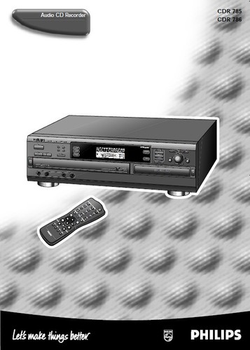 Philips cdr785 cdr786 audio - cdr786, cd
