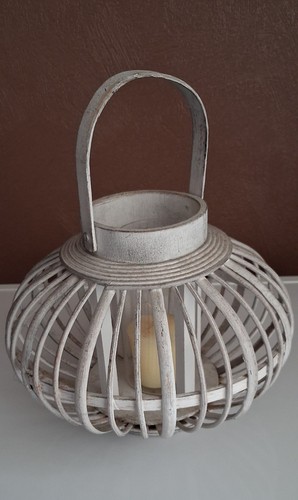 Wooden glass lantern lovely - wooden/glass,