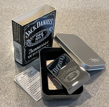 Genuine New 1997 ZIPPO Lighter JACK DANIELS STAMP LOGO Brilliant Chrome Case