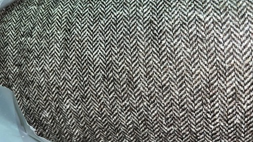 Herringbone brown wool fabric