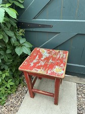 Wonderful Decorative Old Vintage Antique Wooden Red Stool/Side Table