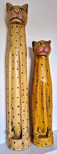 Pair large hand carved wooden - large,