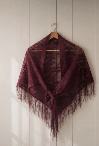 Burgundy paisley shawl scarf - burgundy,