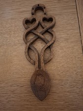 Vintage Treen Wood Love Spoon
