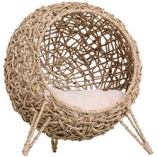 PawHut Wicker Cat Bed