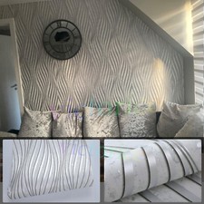 Silver Grey Damask Glitter