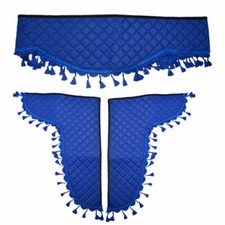 Blue Eco Leather Curtains with