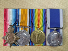 WW1 medals and Edward VII Royal Naval LSGC to Perry