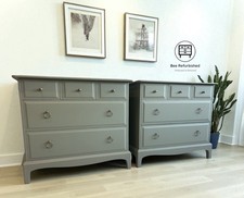 A Pair Of Green Stag Minstrel Chest Of Drawers/ Large Bedside Tables