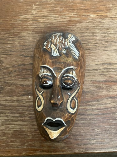 Wooden carved mask - carved, with