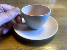Vintage Poole Pottery Twintone Seagull & Peach: Coffee Cups & Saucers (C97)