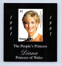 Steep Holm 1997 Diana Princess Of Wales Optd Anniv MNH M/S #M1123