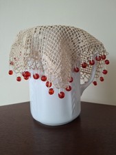 Vintage Beaded Crochet Jug