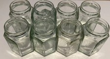18  x Empty 190ml /6oz Hexagon Jam Jars. No Lids. Ideal for jam, preserves, arts