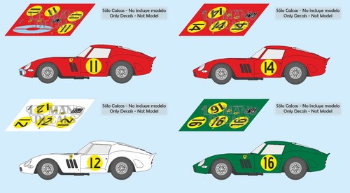 Decals ferrari 250 gto tourist - decals,
