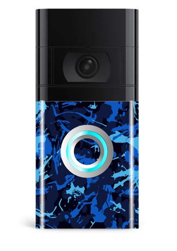 Blue splash camo doorbell skin - splash,