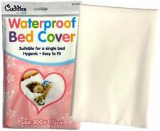 Waterproof Baby Toddler Bed Cover Mattress Protector White Single 200x100 Sheet