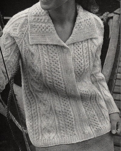 Ladies cardigan aran knitting - cardigan,