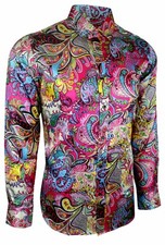 PAISLEY MULTICOLOUR COLOUR MENS PARTY CASUAL DRESS MOD 60s SHIRT NOW £19.99 (425