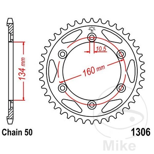 Sprocket pitch 530 teeth - 530,