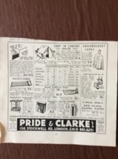 L1j Ephemera 1950s Advert Pride & Clarke London Camping Stockists