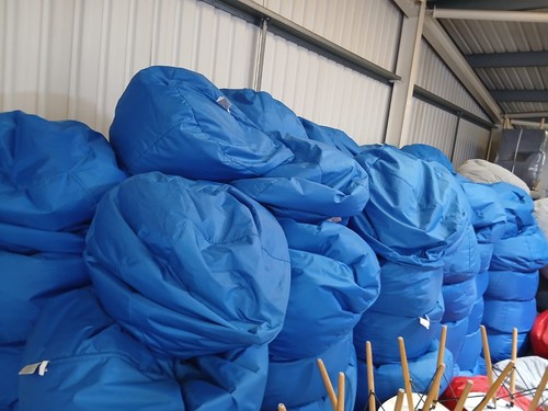 Large blue bean bags - bean,