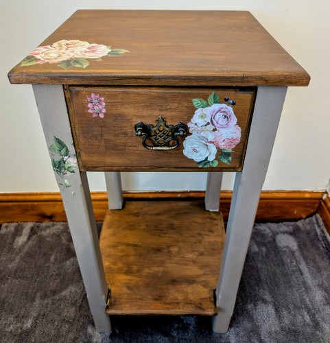 Upcycled vintage floral side - vintage,