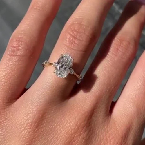 Oval shaped carat lab grown - lab,