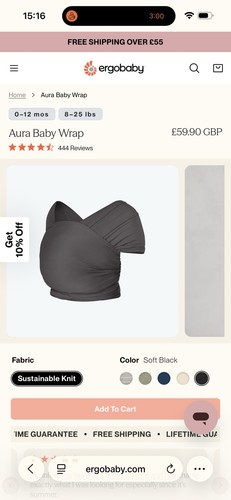 Ergobaby aura baby wrap - aura, carry