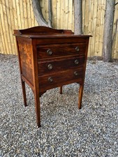 Antique Music Record Cabinet Mahogany Bedside Drawers 3 Drawer Chest Night Stand