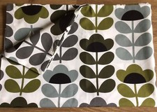 1 Housewife Pillowcase Orla Kiely Sweet Pea in Sea Blue Cotton Percale New Stem
