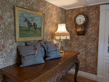 Set of 4 Filled Paoletti Home Pheasant Embroidered Leather Back Cushions 45cm