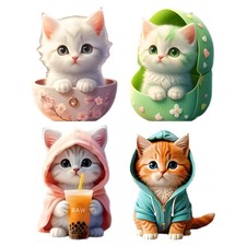 Cute Lucky Cat Car Air Freshener Vent Fragrance Clip Diffuser Cartoon Decor