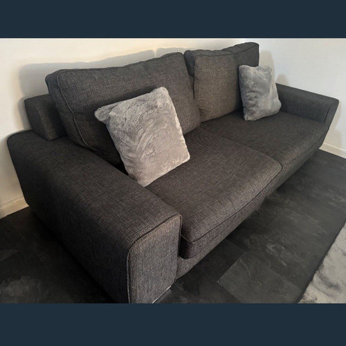 Grey fabric seater sofa - sofa, with