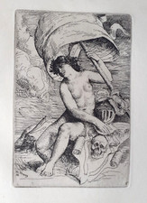 "THE ESCUTCHEON"  - 1896 ORIGINAL ETCHING by WILLIAM STRANG R.A. (1859-1921)