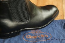 Church's Stanfford Black Leather Chelsea Boots Shoes UK 7 F US 8 EU 41