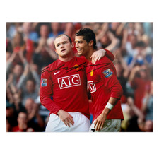 Wayne Rooney Signed Manchester United Photo With Cristiano Ronaldo Autograph COA