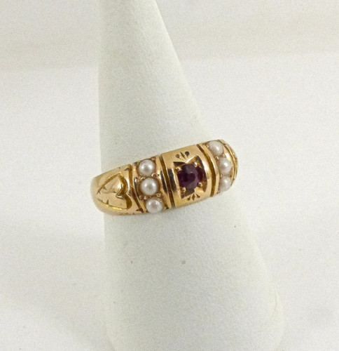 15ct gold ruby pearl - 15ct,