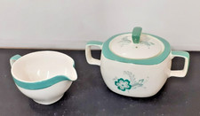 Midwinter Stylecraft Green Floral Milk Jug & Matching Sugar Bowl Charity Sale